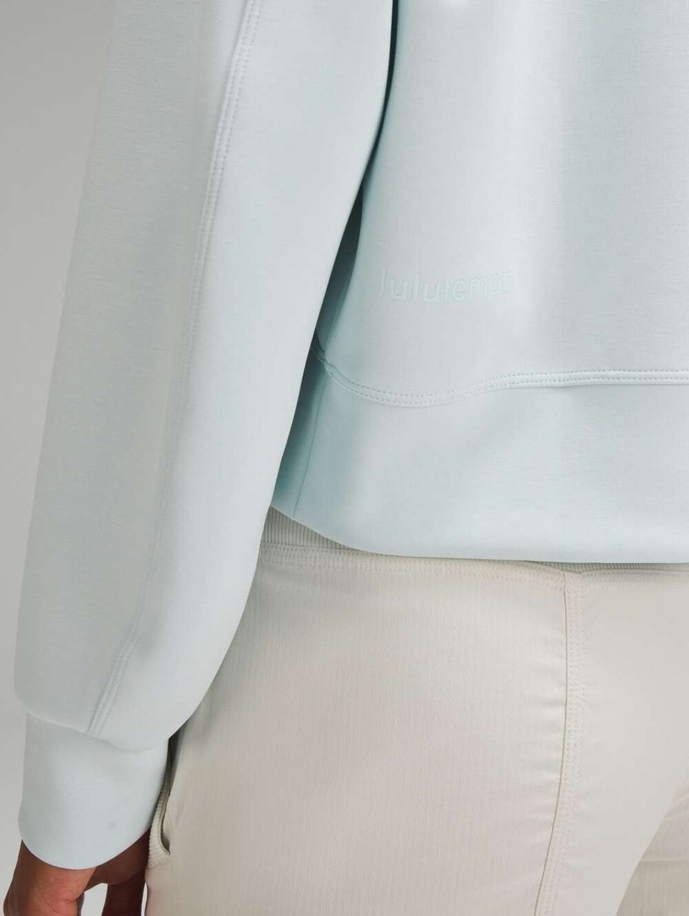 Lululemon Softstreme Perfectly Oversized Cropped Crew Sheer Blue 6 - Picture 6 of 7